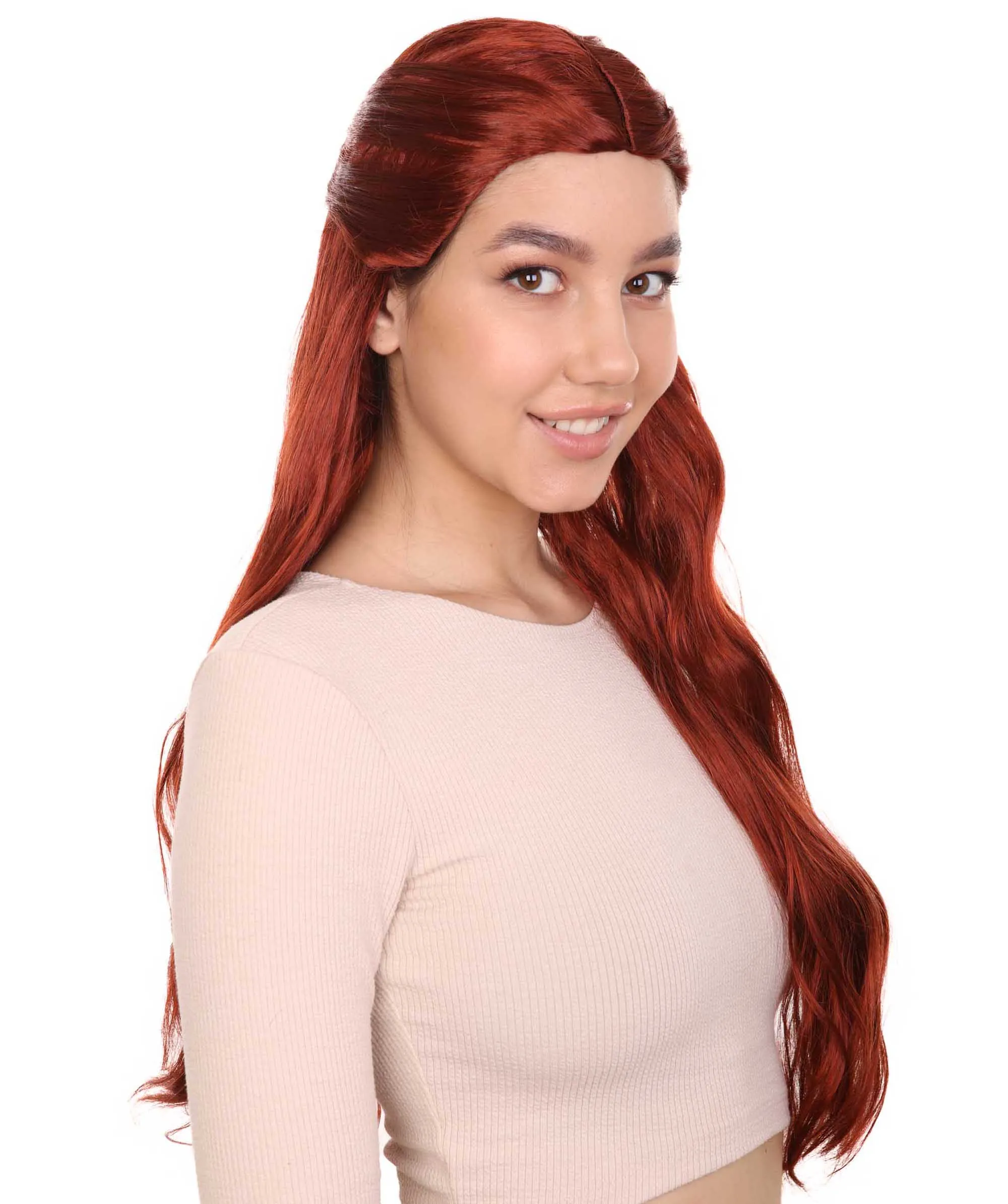 Queeny Womens Wig | Long Brown Fancy Halloween Wig | Premium Breathable Capless Cap