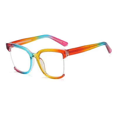 Ralferty Women's  Semi Rim Square Oversized Tr 90 Acetate Eyeglasses