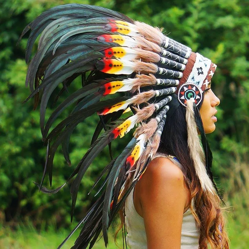 Rasta Style Native American Headdress - 75cm