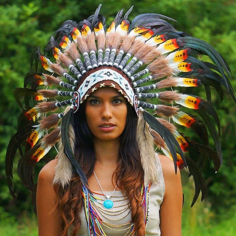 Rasta Style Native American Headdress - 75cm