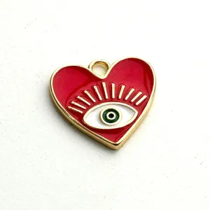 Red Heart   Eye Charm