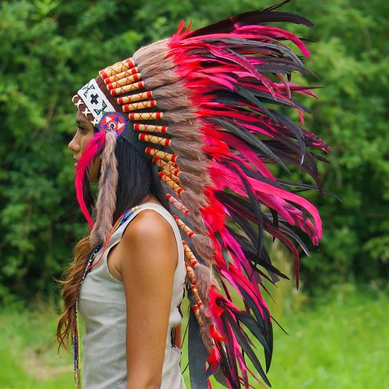 Red Indian Headdress - 95cm