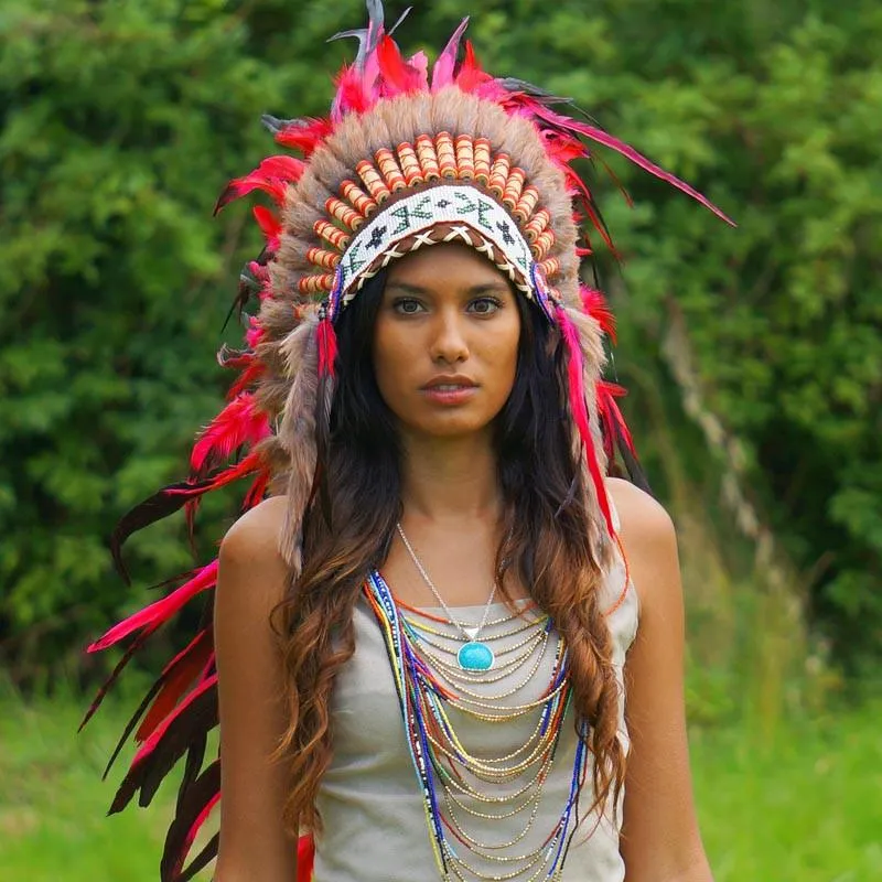 Red Indian Headdress - 95cm