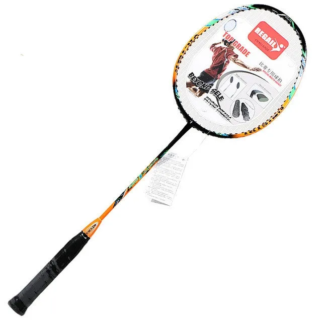 REGAIL 8019 2 in1 Carbon Durable Badminton Racket with Tote Bag(Orange)