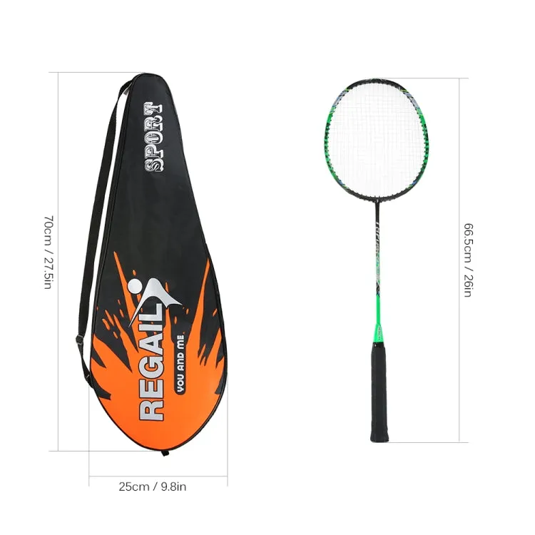 REGAIL 8019 2 in1 Carbon Durable Badminton Racket with Tote Bag(Orange)