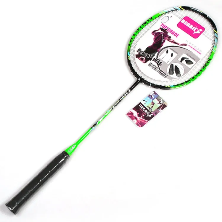 REGAIL 8019 2 PCS Carbon Durable Badminton Racket for Beginners (Green)