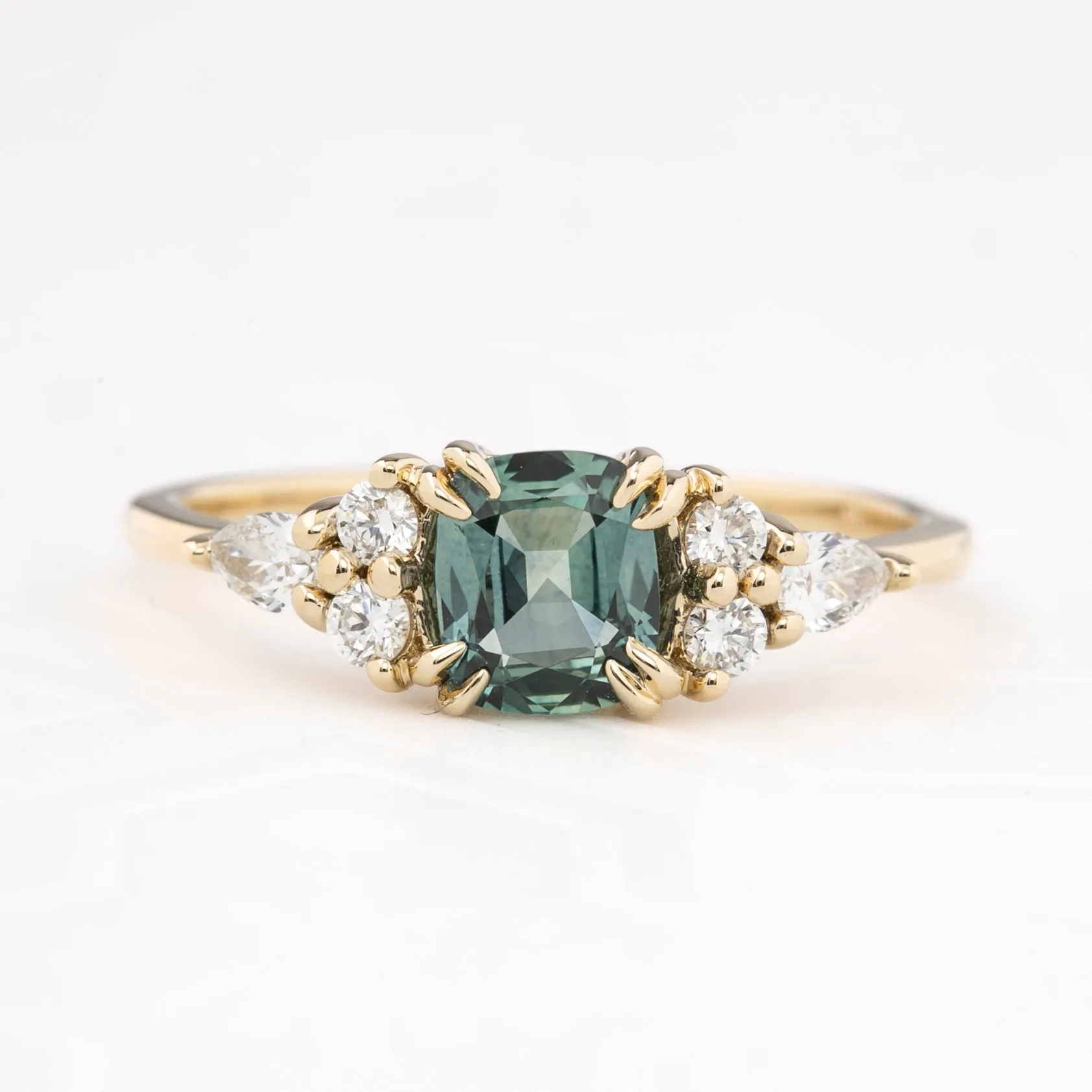 Remi Ring 0.79ct Mint Green Montana Sapphire, 14k Yellow Gold (One of a kind)