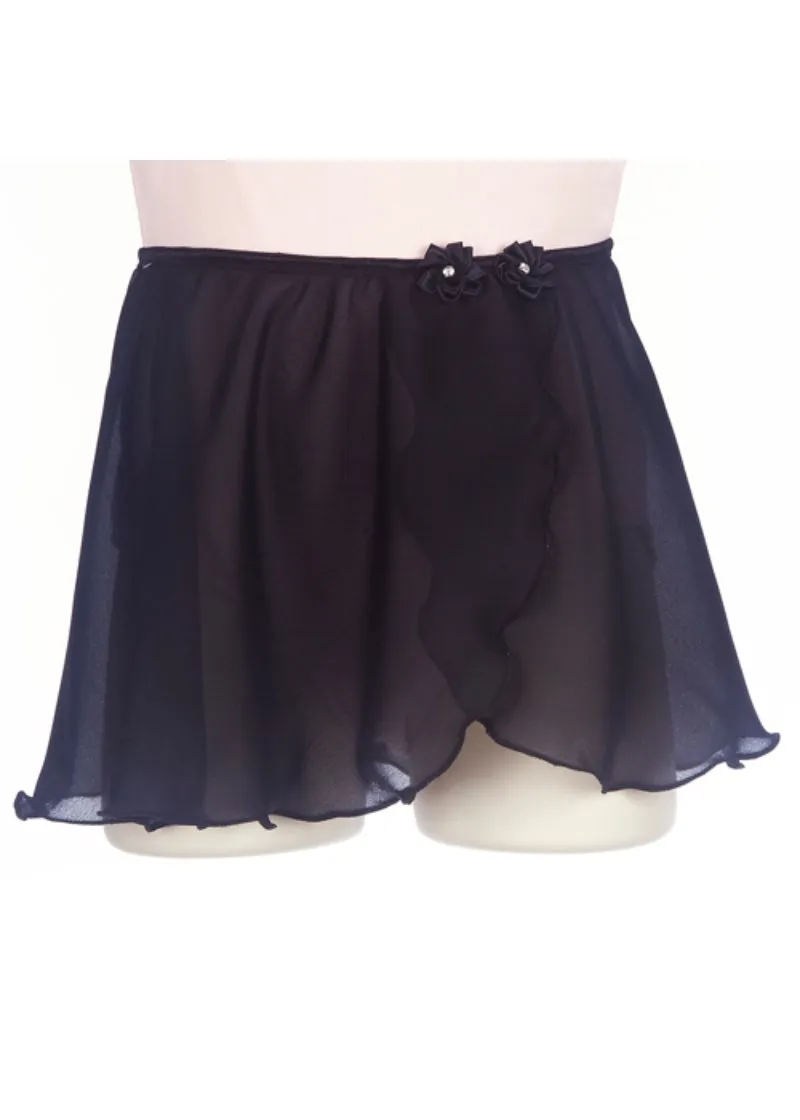 Rhinestone Flower Georgette Youth Pull-On Skirt