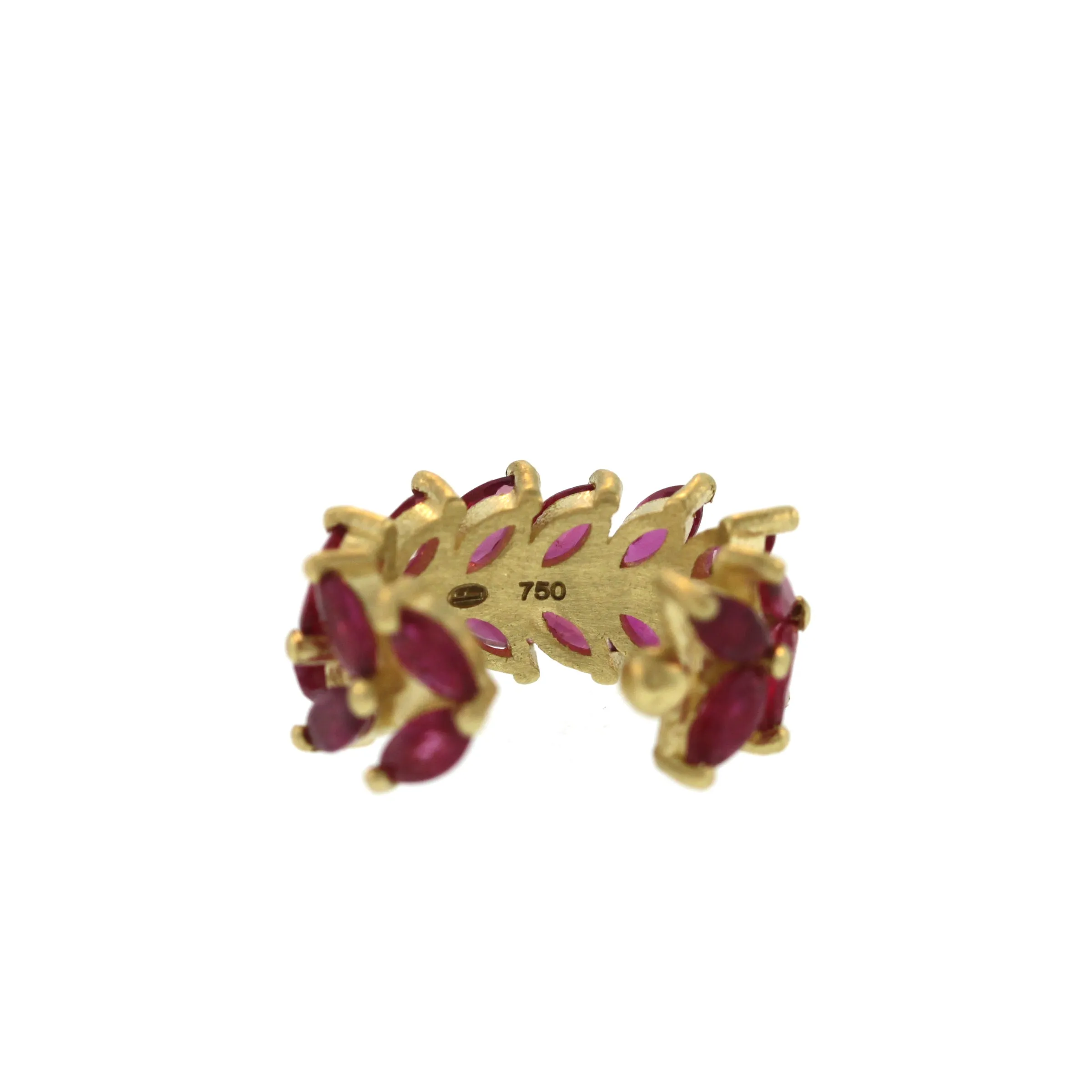 Ruby Leaf Ear Cuff