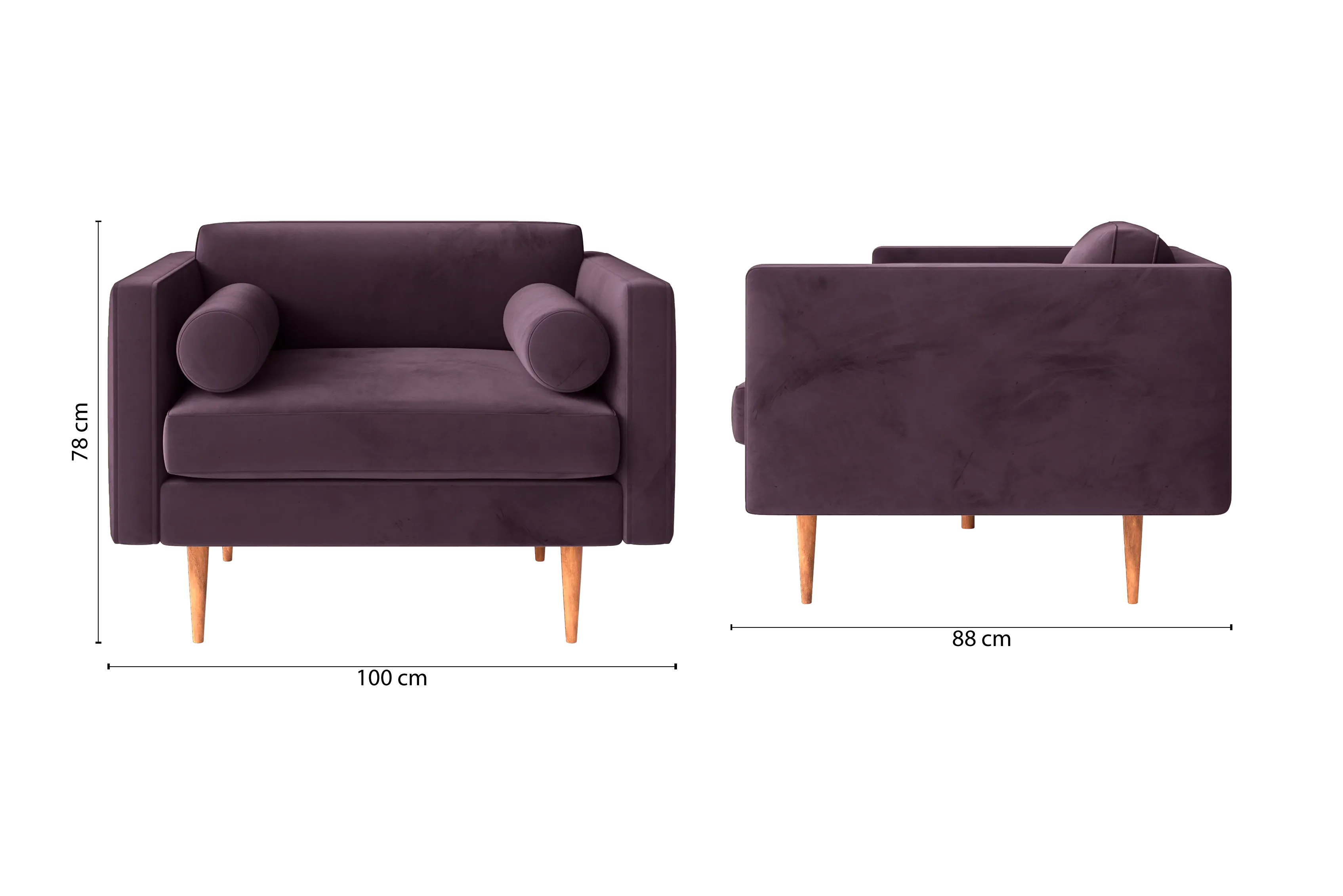 Salerno Armchair Purple Velvet