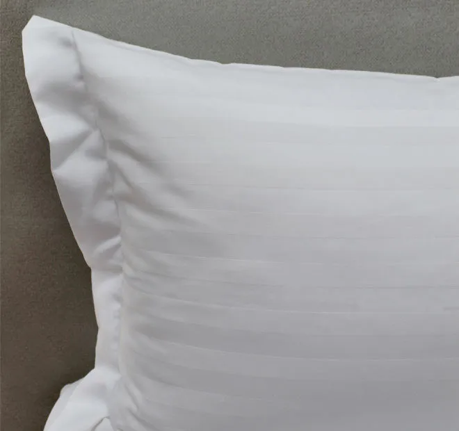 Satin Stripe Tailored European Pillowcase White