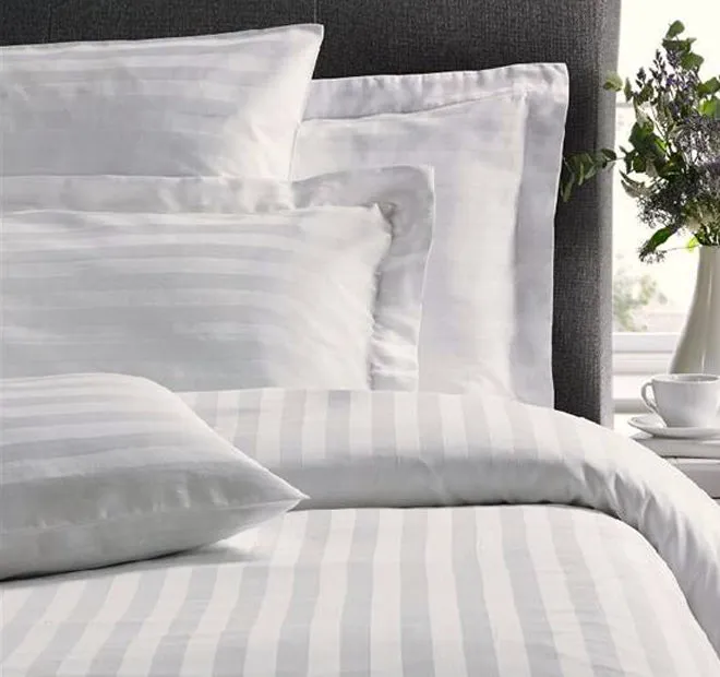 Satin Stripe Tailored European Pillowcase White