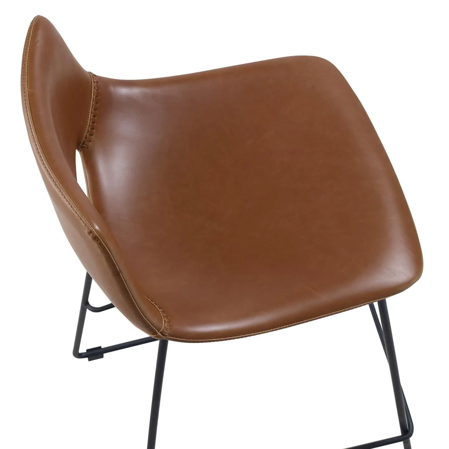 Set of 2 - Bernard Faux Leather Bar Stool - Light Brown