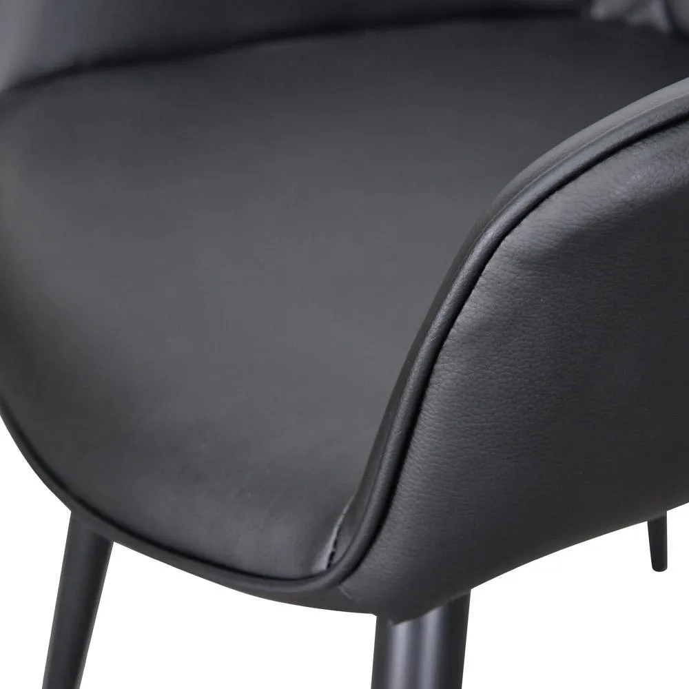 Set Of 2 - George Dining Chair - Black PU