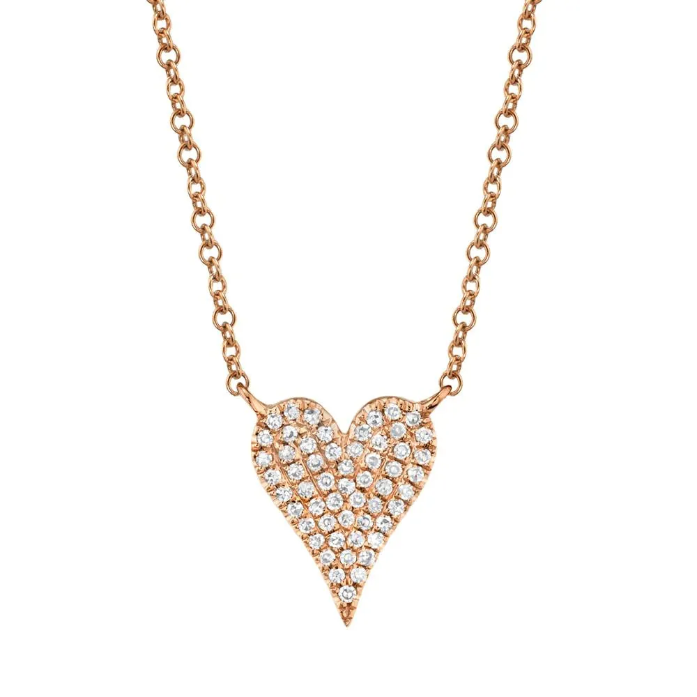 Shy Creation 'Amor' Diamond Pave Heart Necklace - Extra Small