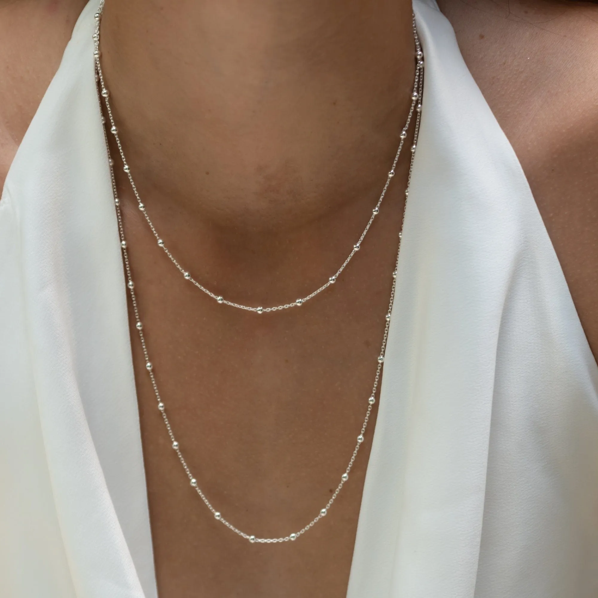 Silver Satellite Chain Necklace