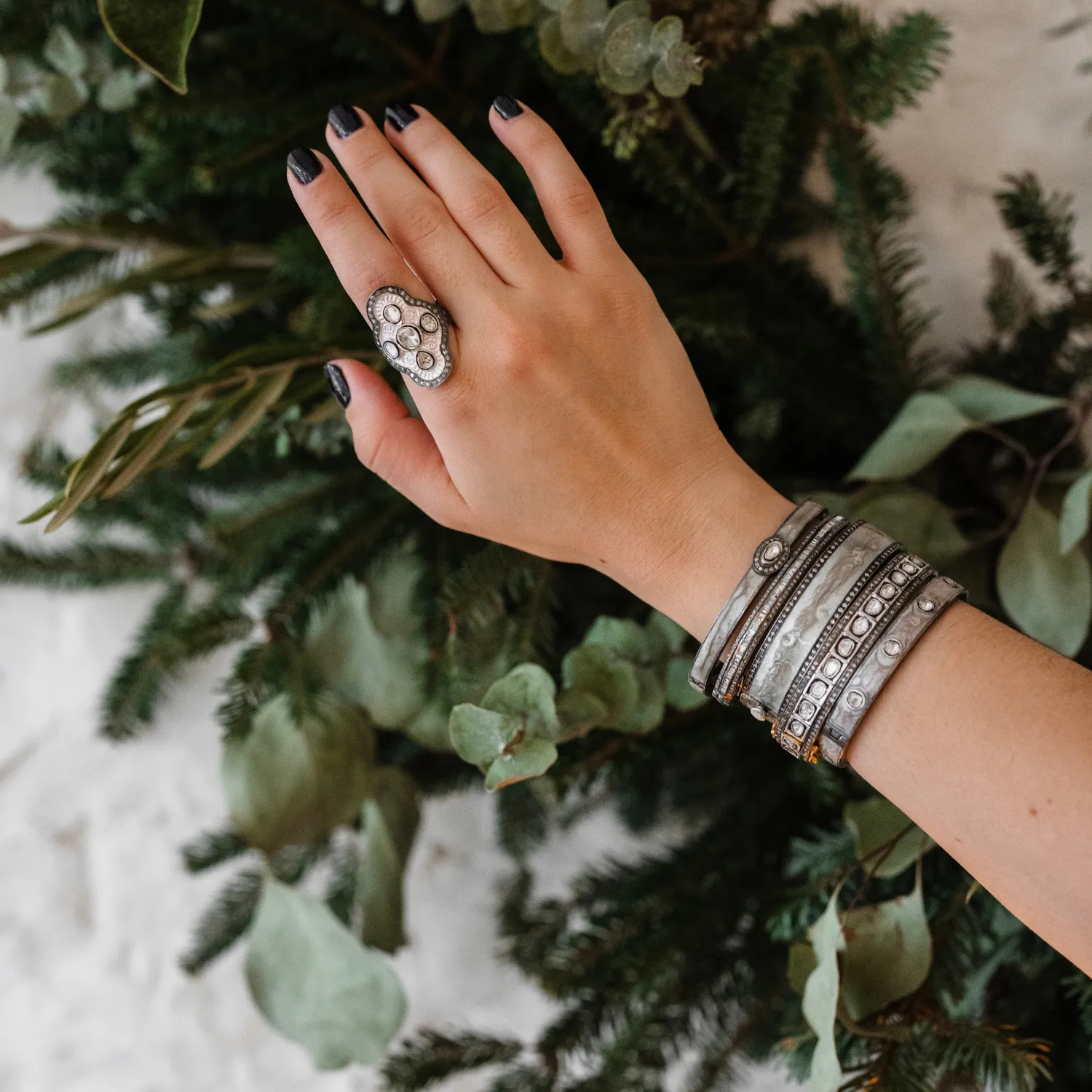 Sliced Diamond Bangle