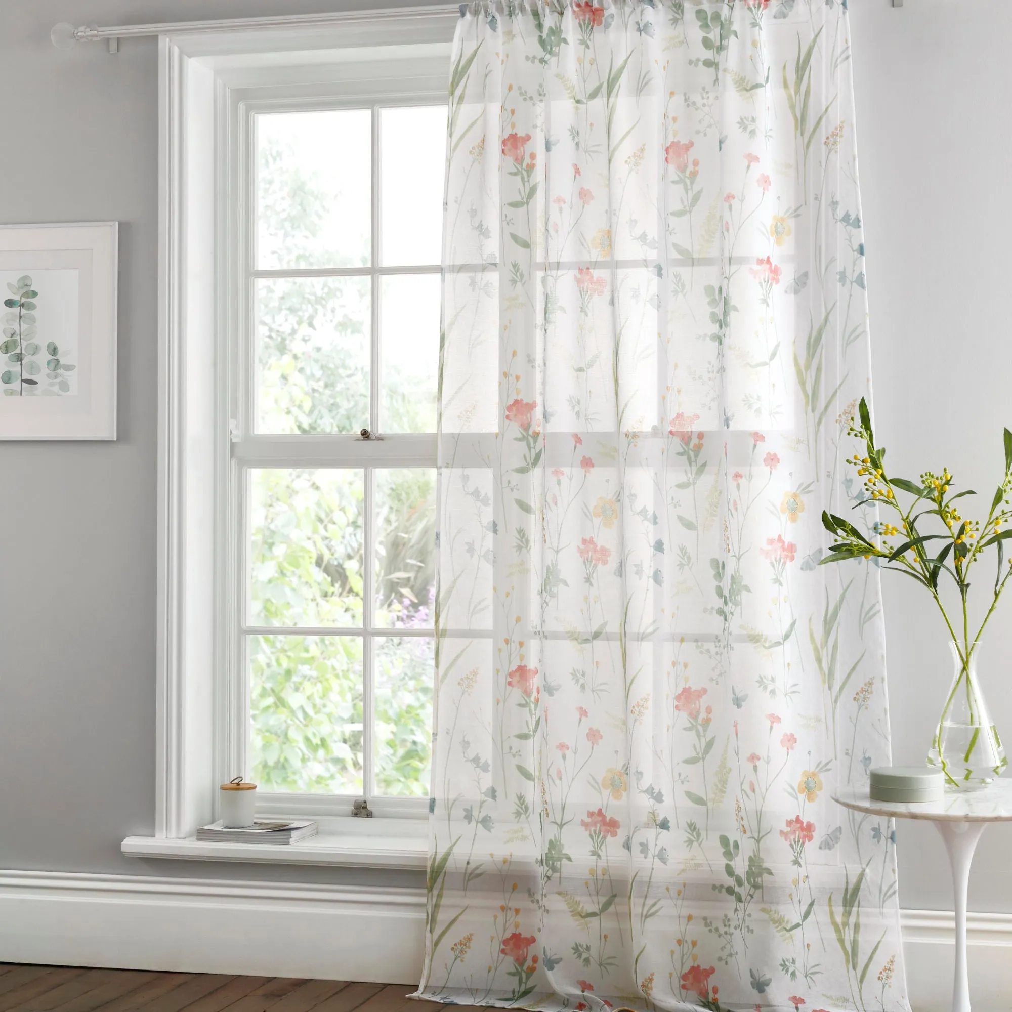 Spring Glade Voile Panel by Dreams & Drapes in Multi