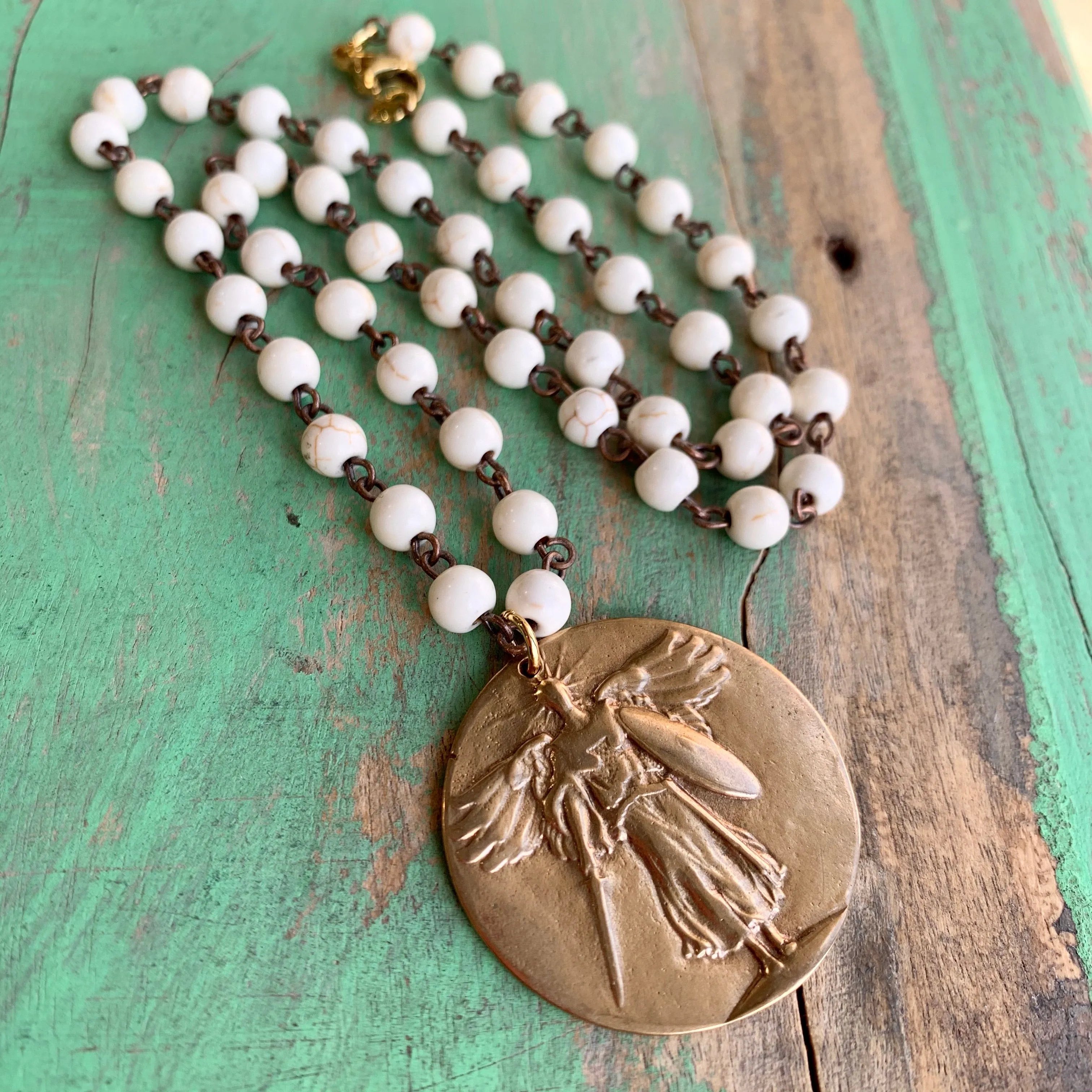 St Michael Beige Necklace and Earrings