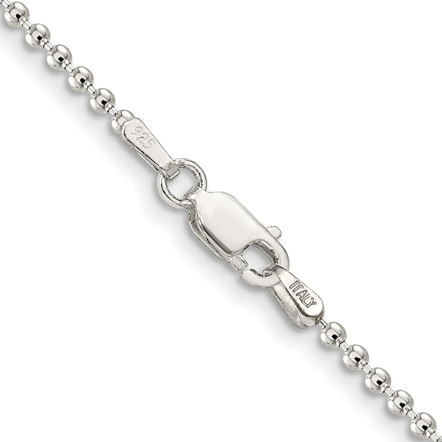 Sterling Silver Beaded Chain 2MM