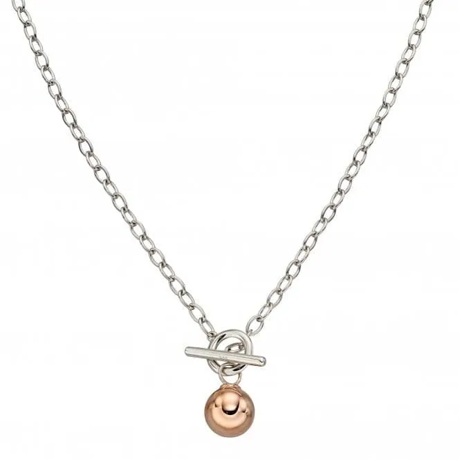 T-Bar Rose Gold Plated Sphere Necklace N4395