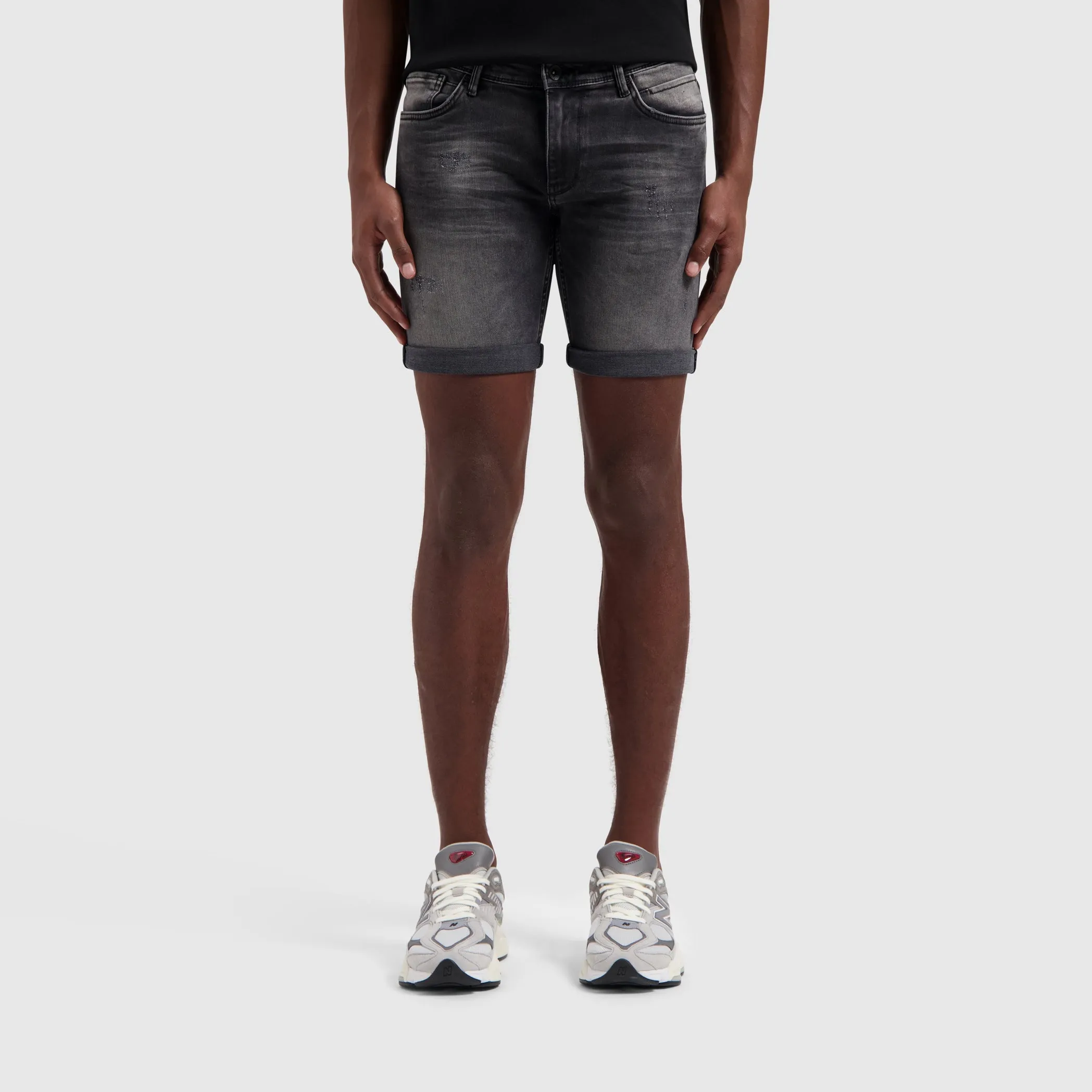 The Steve Skinny Fit Shorts | Denim Dark Grey