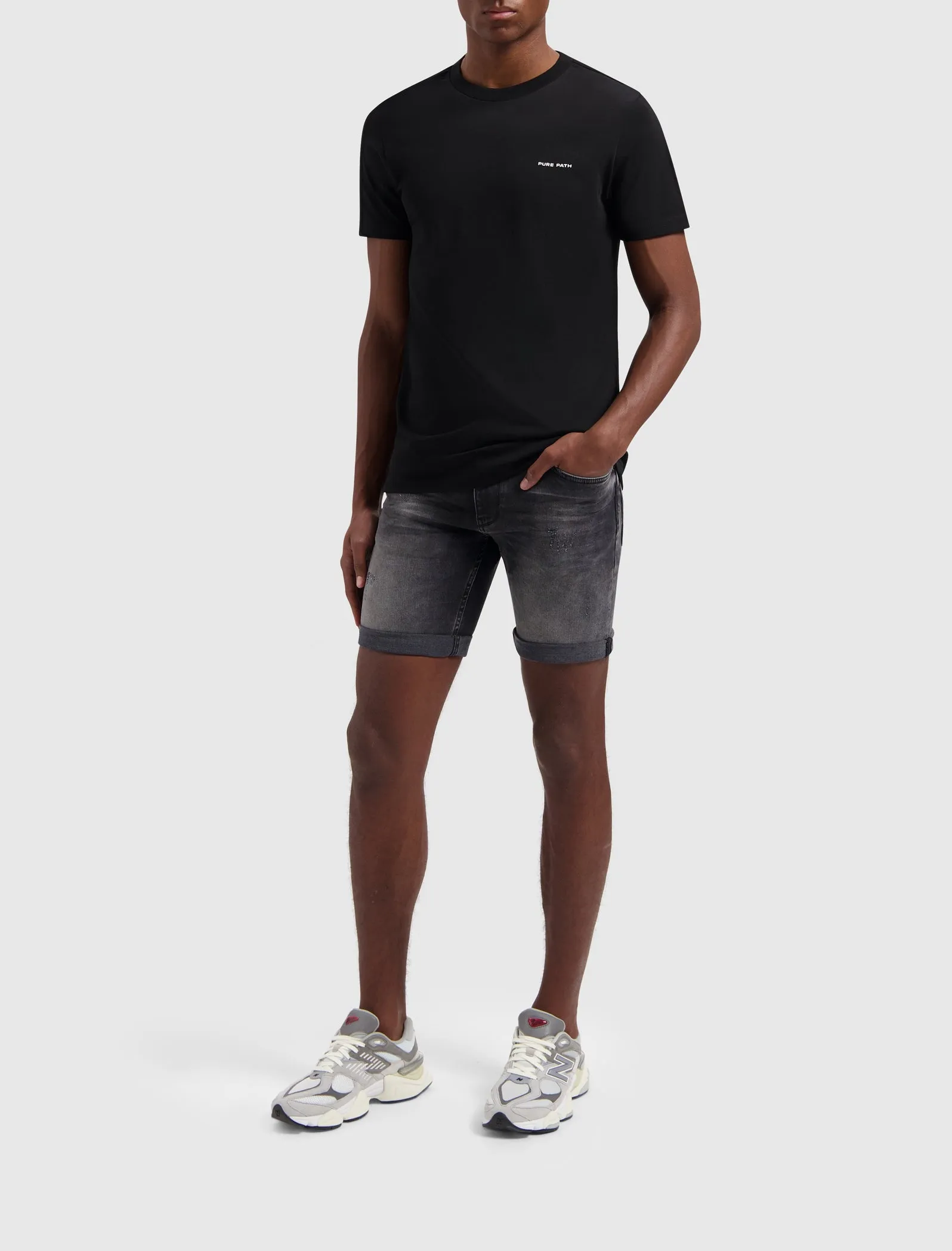 The Steve Skinny Fit Shorts | Denim Dark Grey