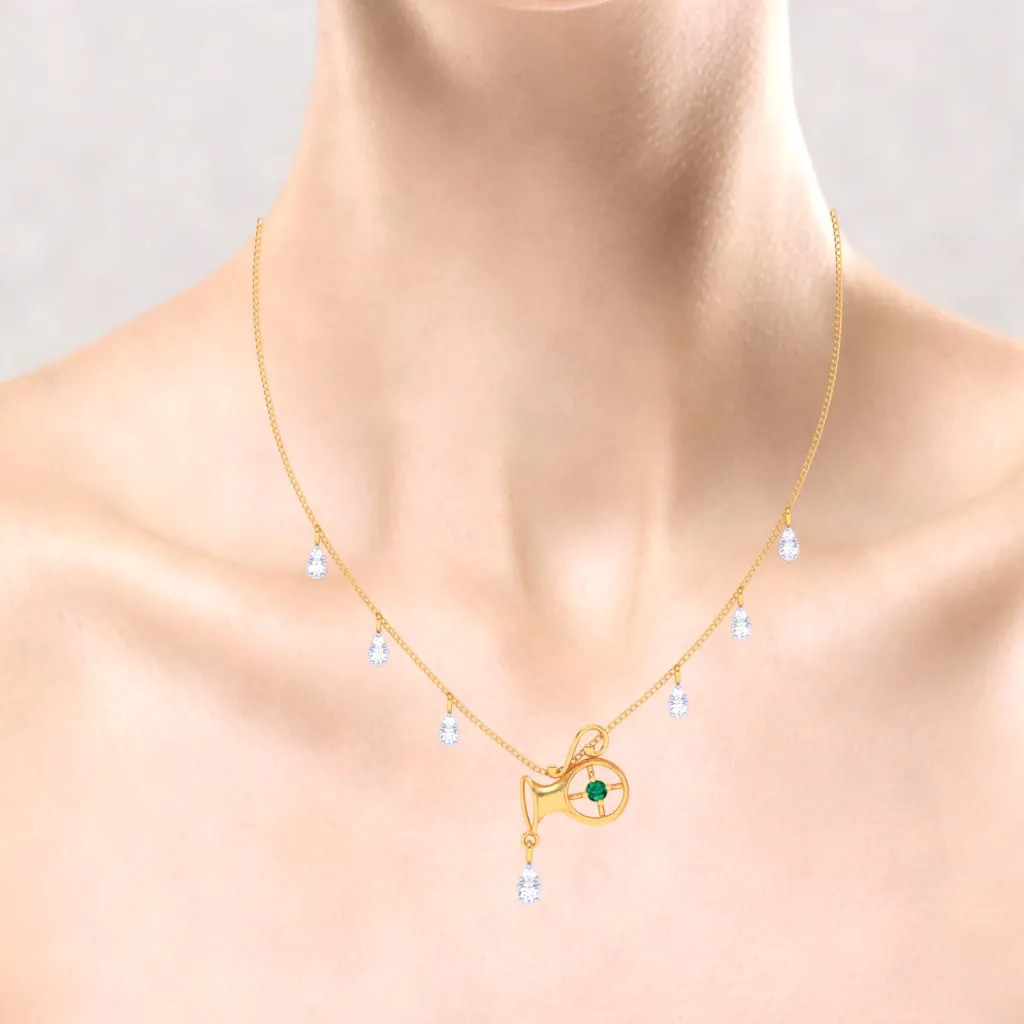 Unique Aquarius Themed 18k Gold And Diamond Necklace From Pc Chandra Online Exclusive Collection