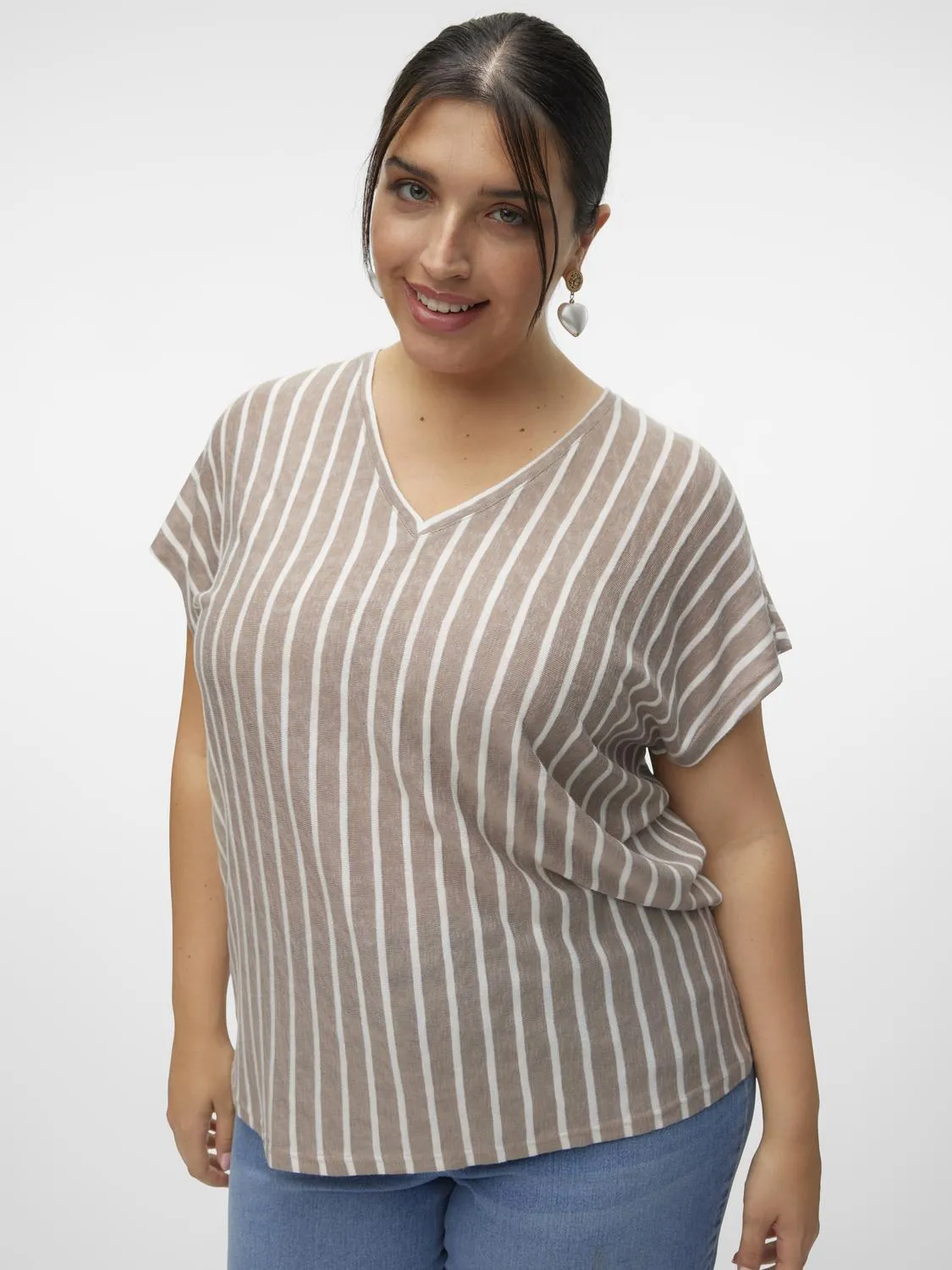 Vero Moda Curve Lana Top in Beige