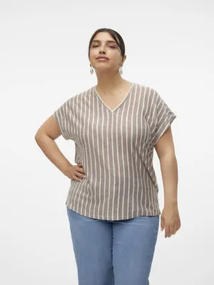 Vero Moda Curve Lana Top in Beige