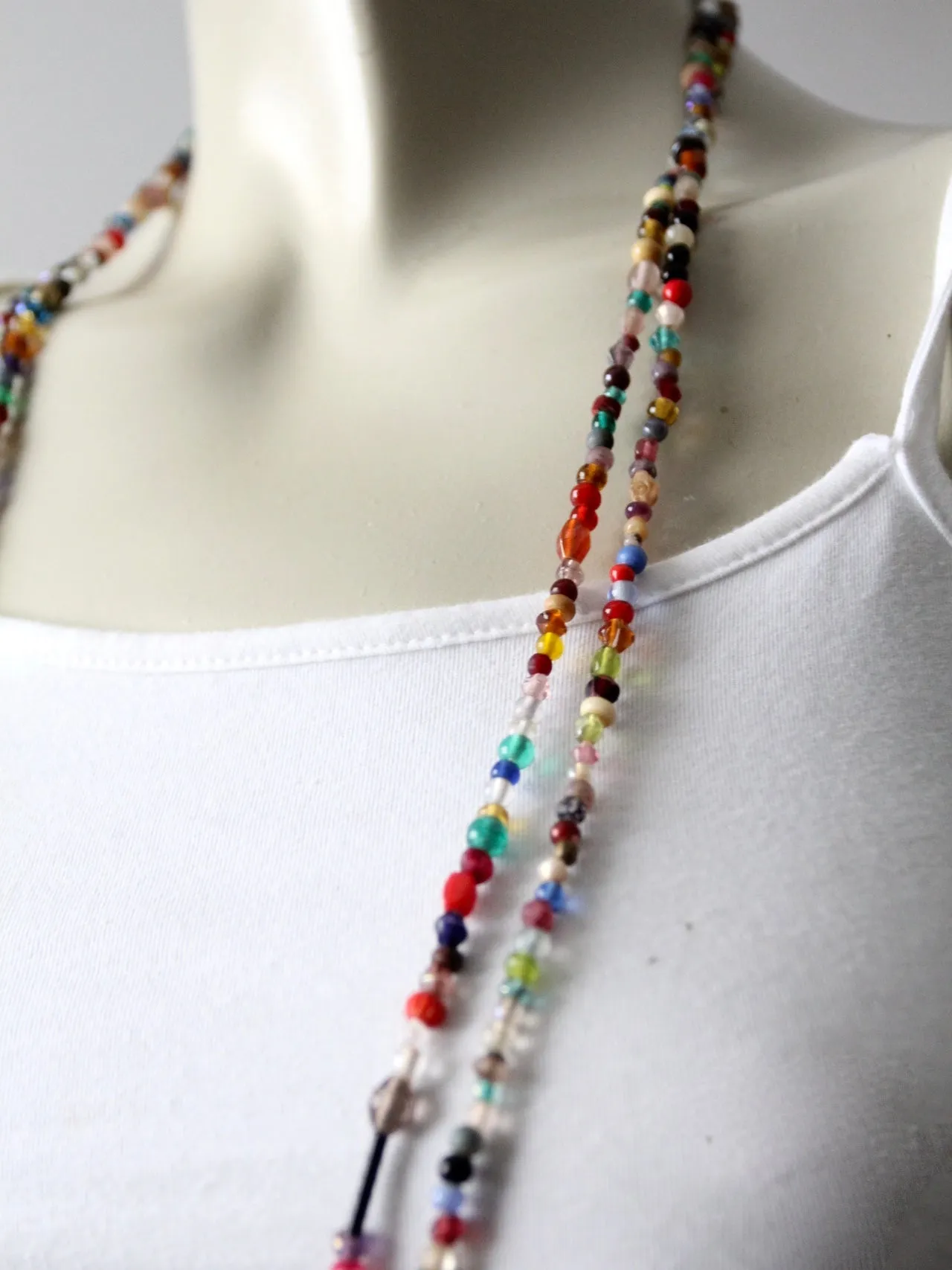 vintage beaded strand necklaces pair