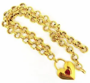 Vintage Chanel Padlock Heart Necklace