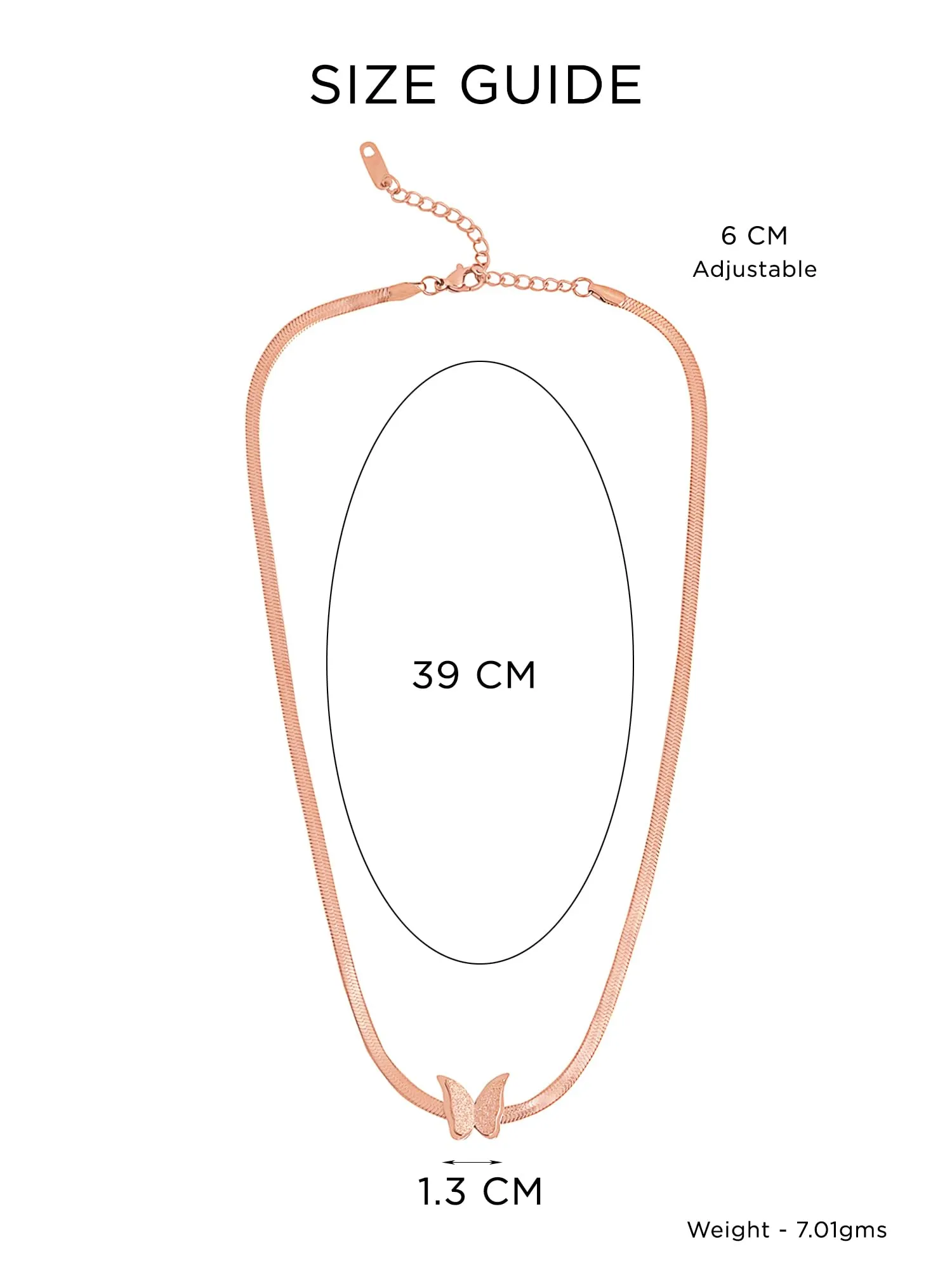 Yellow Chimes Chain Necklace for Women | Fashion Rose Gold Plated Neck Chain Pendant | Butterfly Shaped Pendant Necklace for Women | Western Necklace for Girls Birthday Anniversary Gift for Women Wife